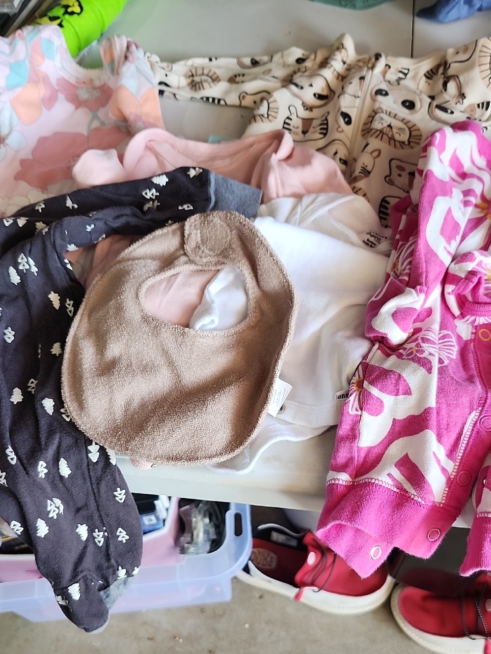 Kids Brown Terry Bib - Soft Absorbent Feeding Bib